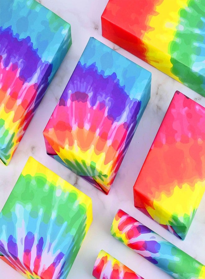 Bolsome Colorful Tie Dye Wrapping Paper Rainbow Gift Wrap Paper for Birthday Christmas Baby Shower DIY Craft, 19.7 x 27.6'', Folded Flat, 12 Sheet - Image 3